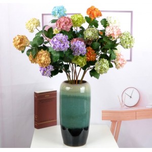 仿真花客厅大高枝假花电视柜落地花艺花卉装饰室内绢花 3头木绣球