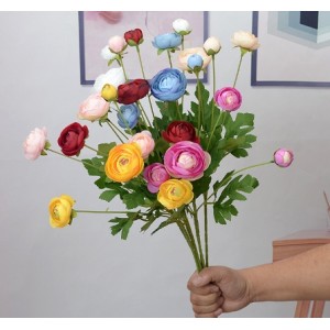 仿真花 婚庆婚礼家居装饰 T台布置茶几客厅卧室摆放花卉4头小露莲